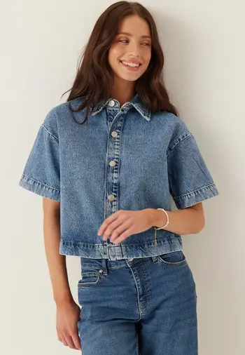 Dongeriskjorte dame, denimskjorte