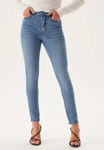 Skinny jeans med høy midje